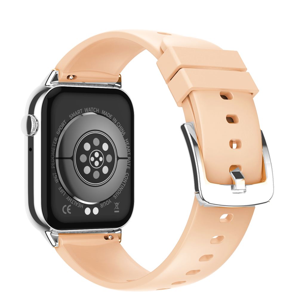 ATLANTA Fitnesstracker mit Herzfrequenz Puls Blutdruck EKG Freisprechen Schlaf Schritte Farbdisplay Smartwatch Armband Uhr mit Silikonband - 9724/17 (Rosa)