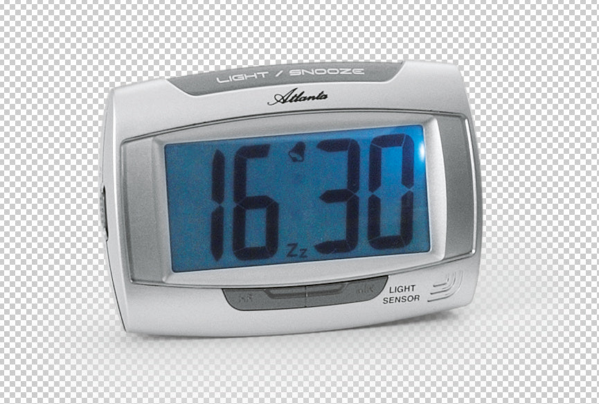 Quarzwecker LCD mit automatischer Beleuchtung Nachtlicht Lichtsensor - 1669/19