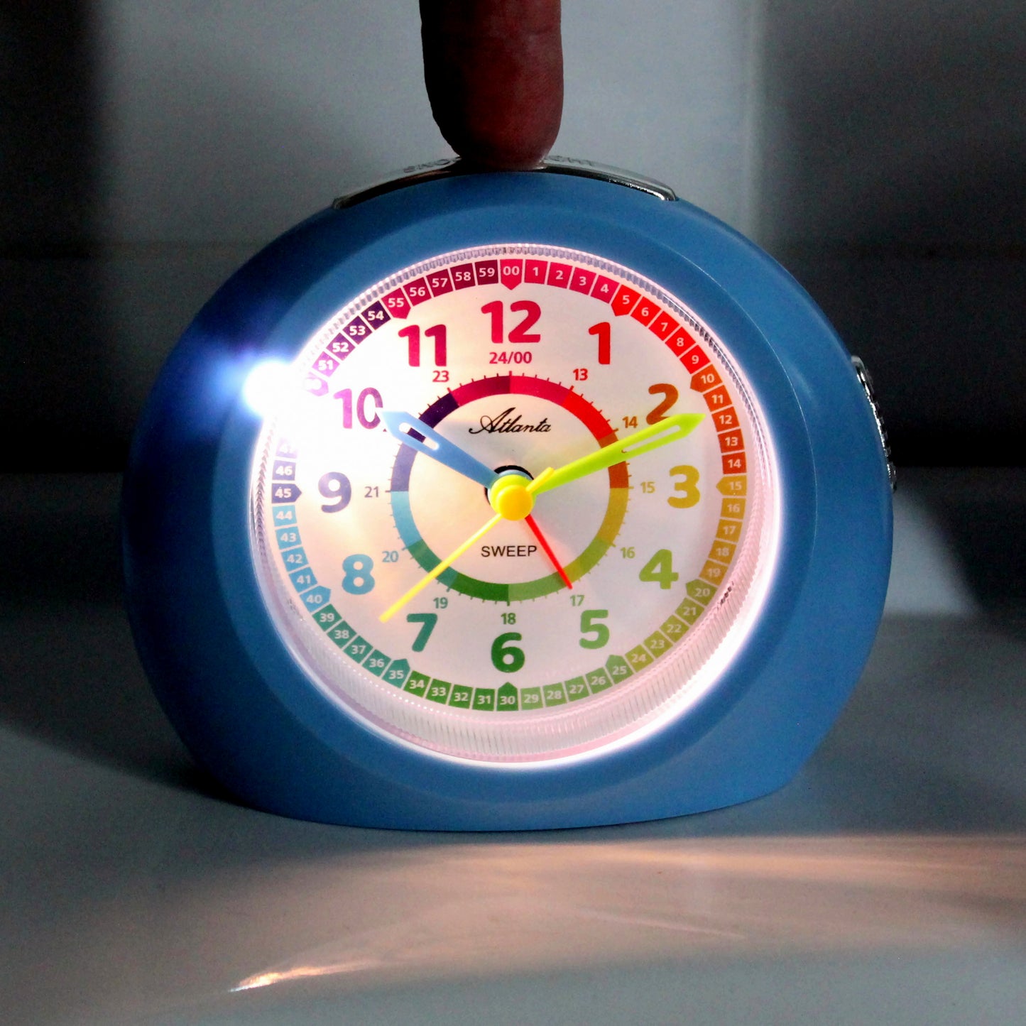 Kinderwecker ohne Ticken + Armbanduhr für Jungen Blau - Atlanta 1967/5 KAU - R & S Electronic GmbH