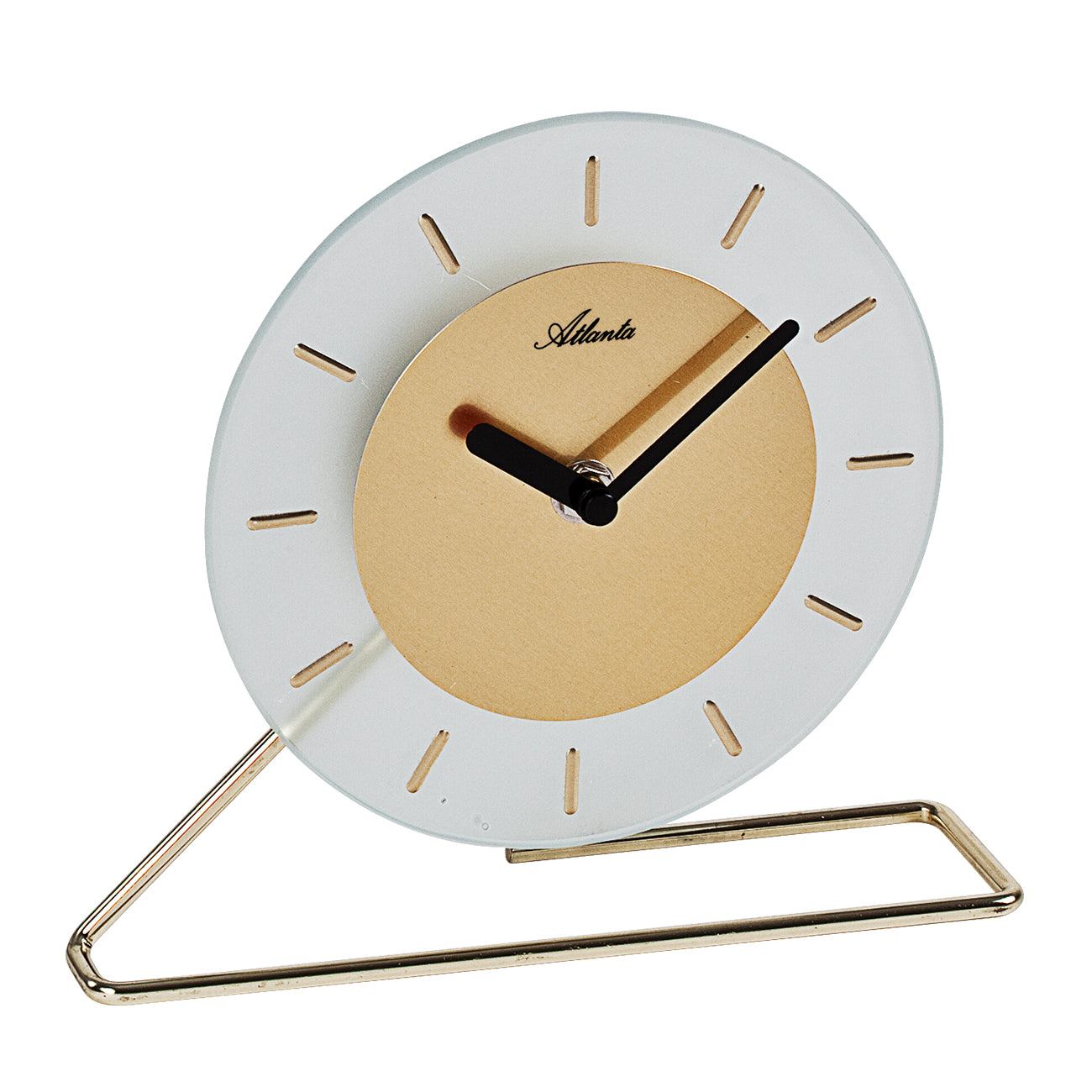 ATLANTA Tischuhr in modernem Design, goldfarbig - 3116/9