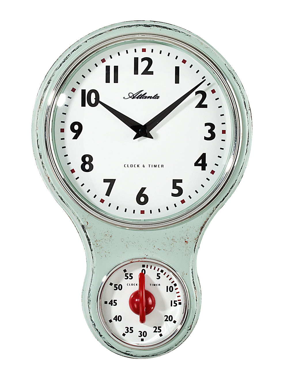 Küchenuhr mit Timer Eieruhr im Retro Shabby Look, Grün - Atlanta 6124-6