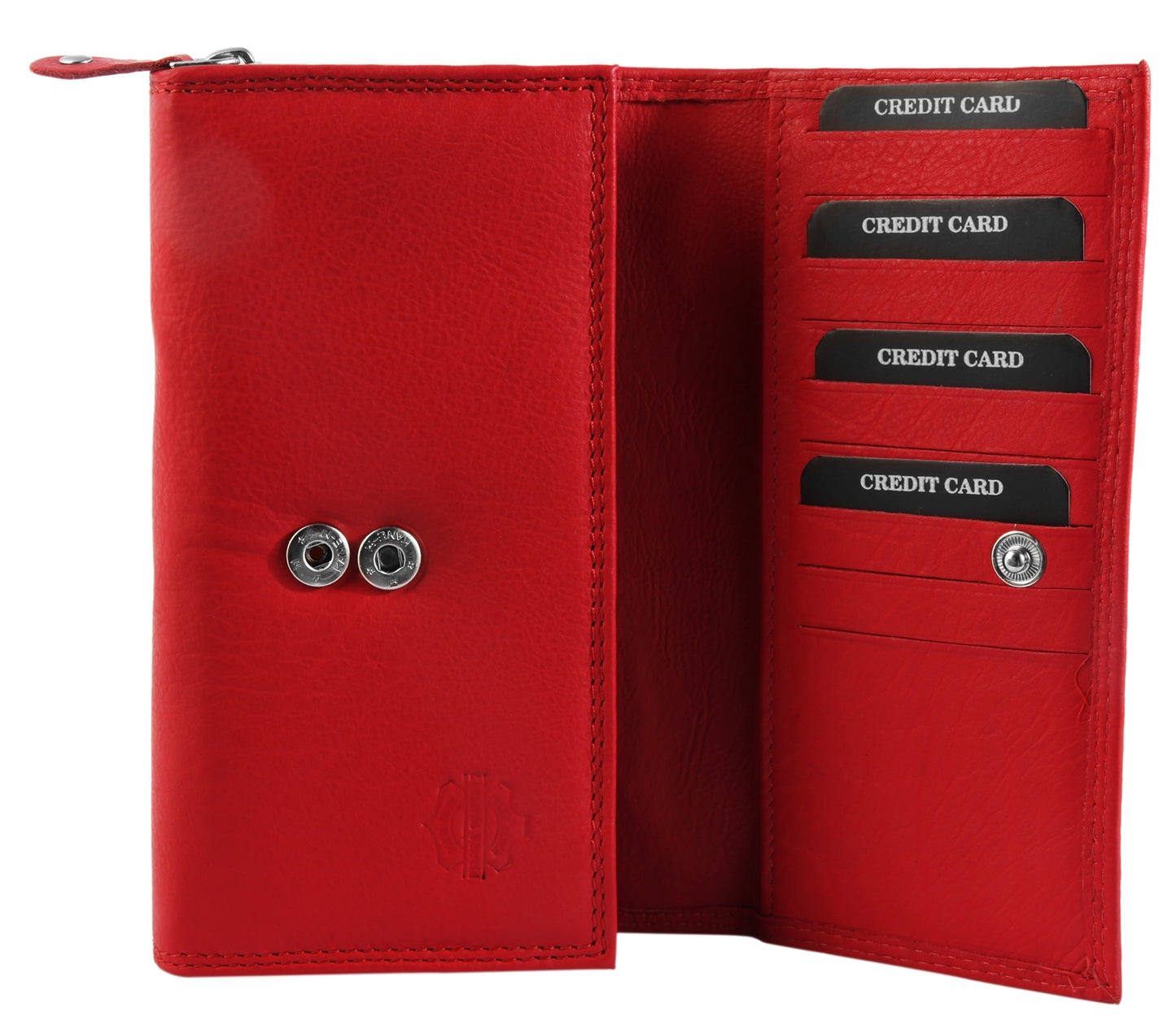 Damen Geldbörse aus Echtleder Rot mit RFID-Funktion