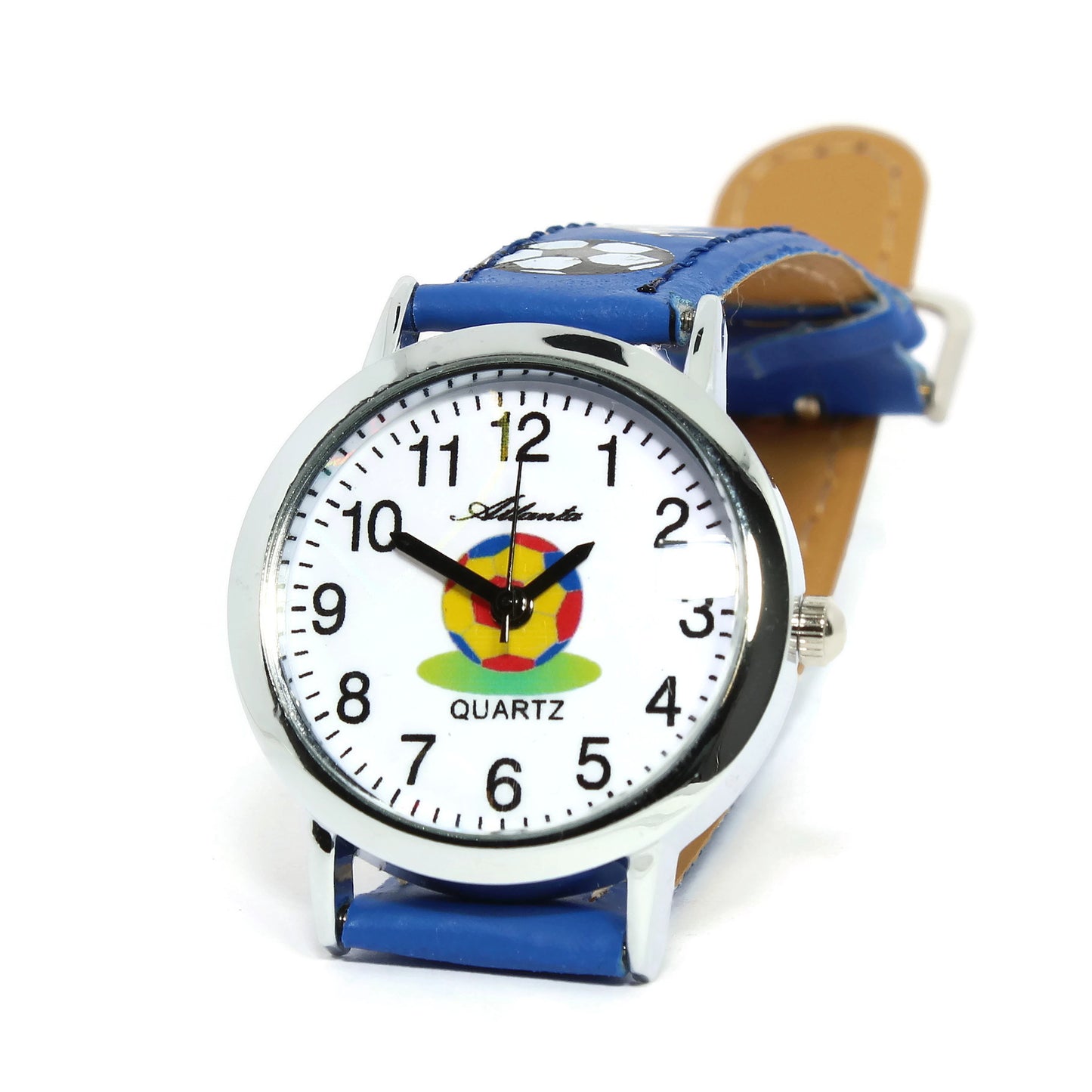 Kinderwecker ohne Ticken Blau + Armbanduhr für Jungen - Atlanta 1967/5 KAU