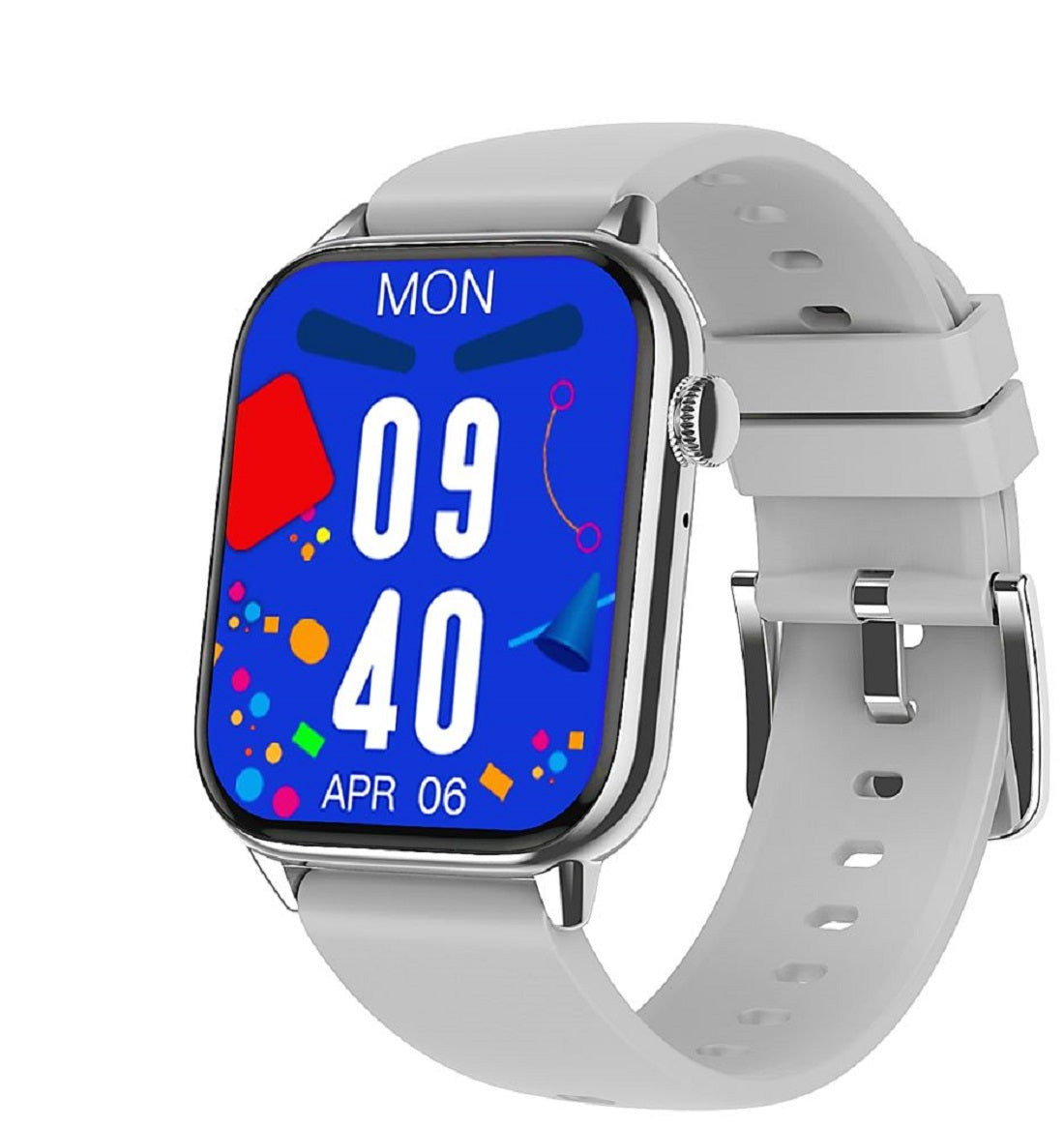ATLANTA Fitnesstracker mit Herzfrequenz Puls Blutdruck EKG Freisprechen Schlaf Schritte Farbdisplay Smartwatch Armband Uhr mit Silikonband - 9724/4 (Grau)