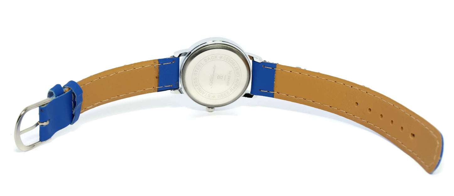 Im SET:  Kinderwecker Blau + Armbanduhr Jungen Lernwecker Analog - Atlanta 1719-5 KAU - Kinderwecker - R & S Electronic GmbH