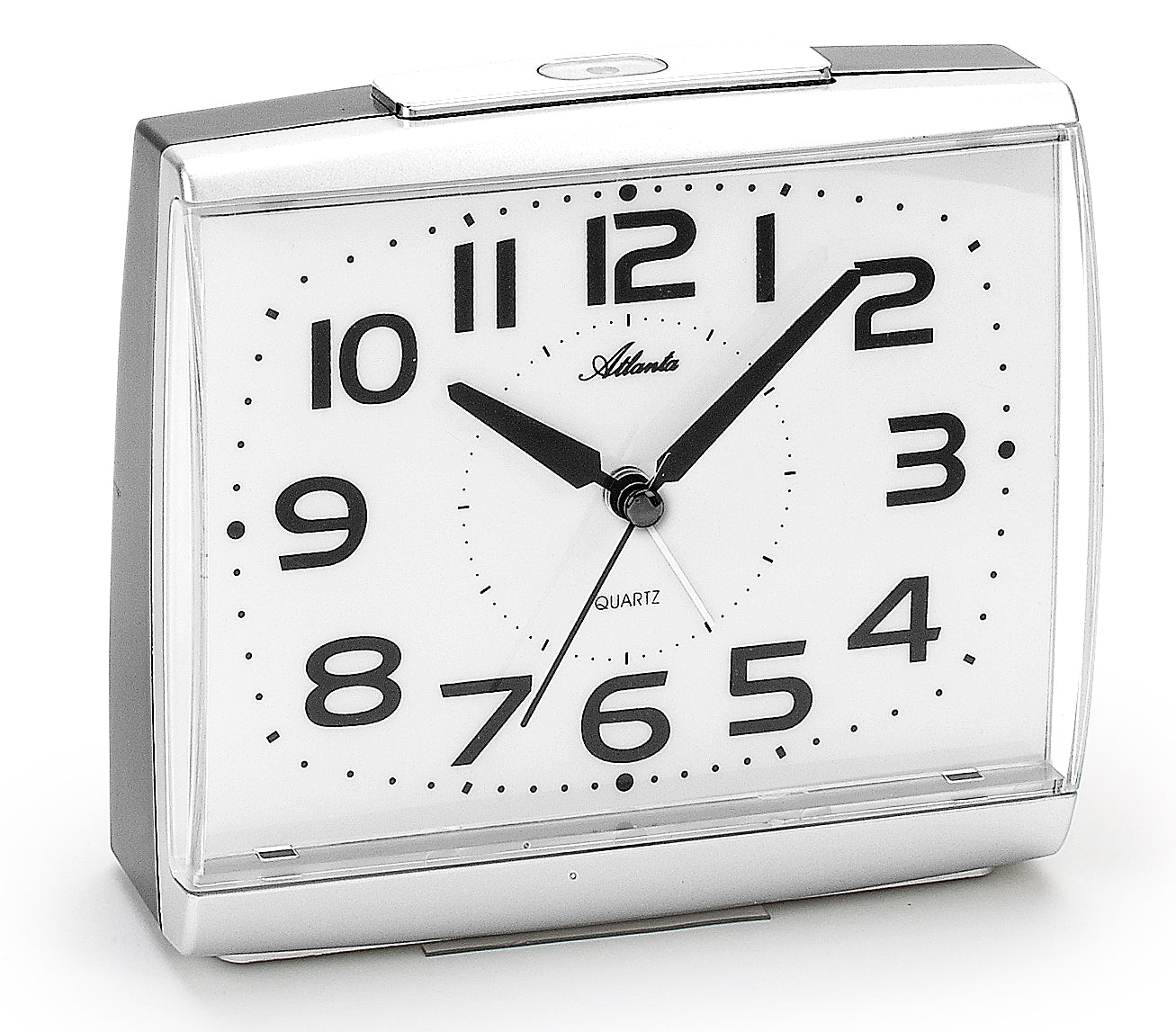 Großer Wecker mit Nachtlicht-Sensor Ohne Ticken Silber - Atlanta 1919-19