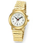 Sprechende Armbanduhr Damenuhr Analog Blindenuhr mit Zeitansage, Flex-Metallband Gold - 8915-9 - R & S Electronic GmbH