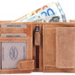 Herren Geldbörse aus Echtleder Hellbraun mit RFID-Funktion